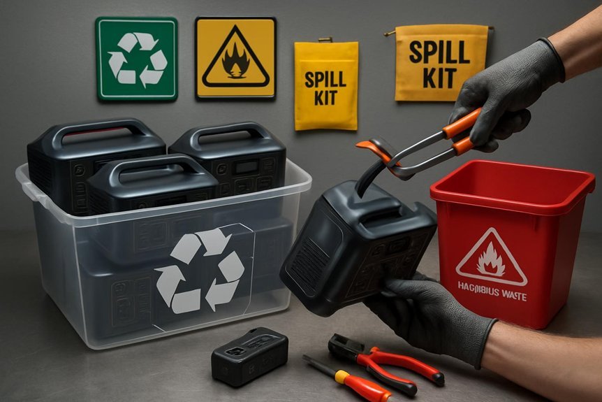 safe battery storage and handling for disposal